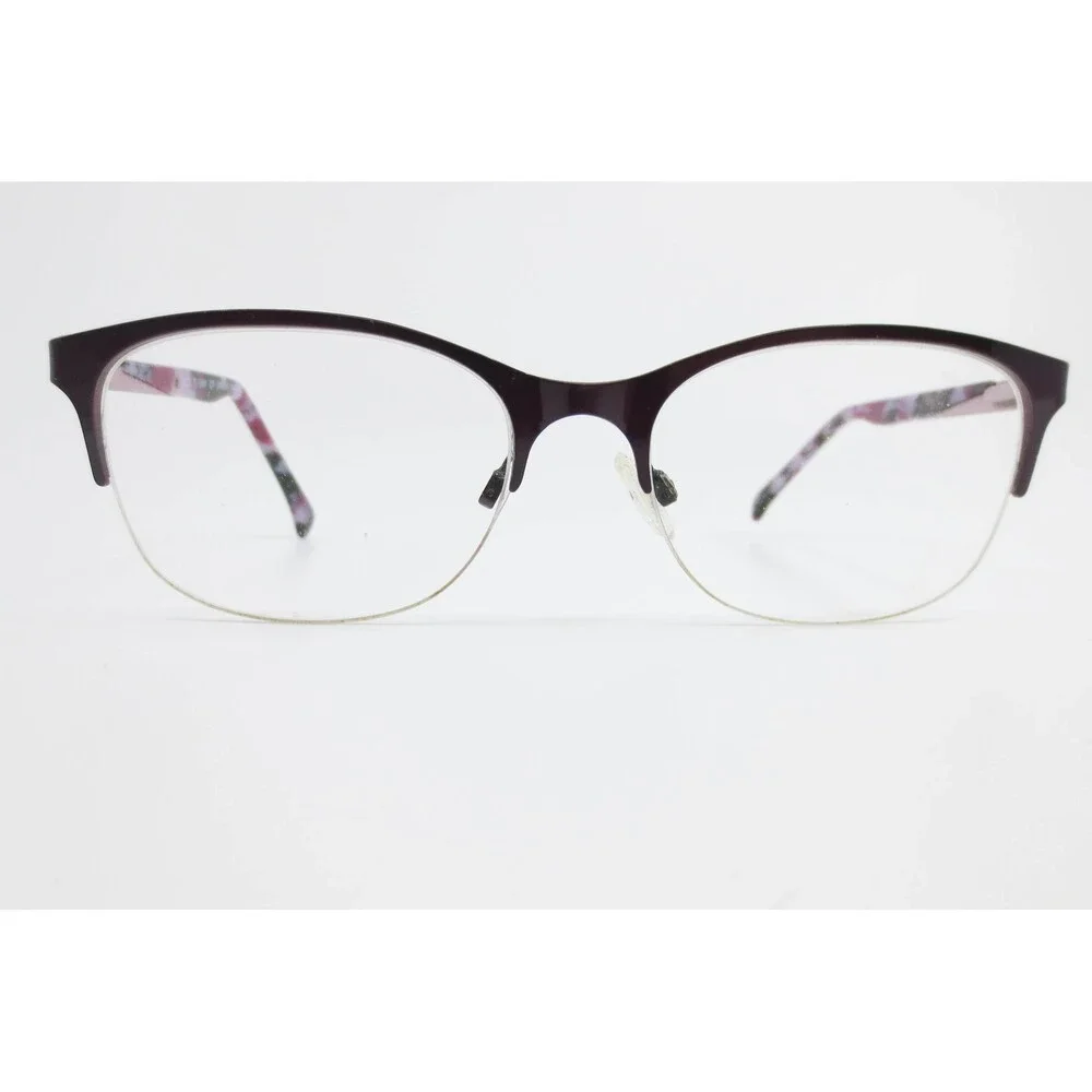 ClearVision Davenport Aubergine Purple Cat Eye Semi-Rimless Eyeglass Frames